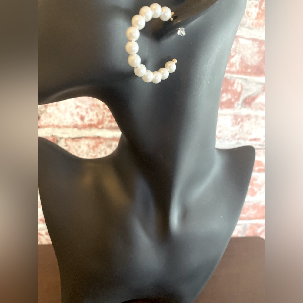 Classic Pearl Hoop Earrings - NWOT